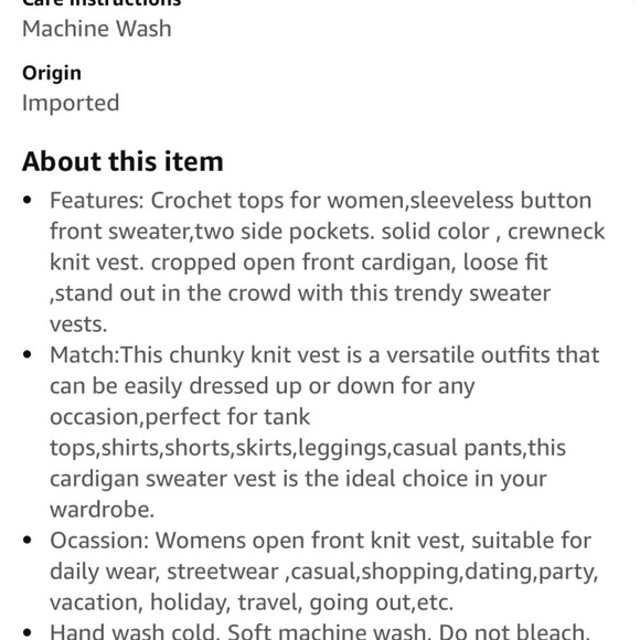 Womens Crochet Chunky Knit Top Sleeveless Button Down Crop Tops Trendy - Picture 6 of 7